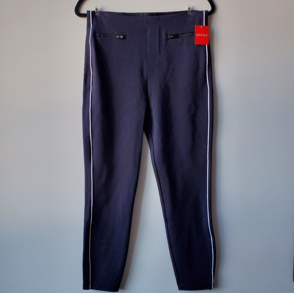 NEW SPANX The Perfect Pant Ankle Piped Skinny in Classic Navy Size Large - Picture 6 of 12